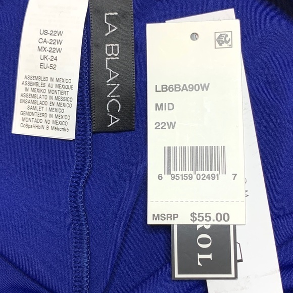 NWT La Blanca high rise bikini swim bottoms 22 3X plus size free shipping purple - Picture 5 of 6